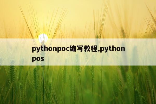 pythonpoc编写教程,pythonpos