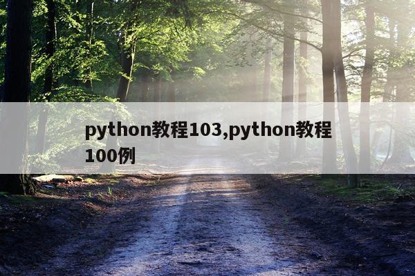 python教程103,python教程100例