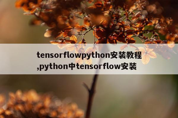 tensorflowpython安装教程,python中tensorflow安装