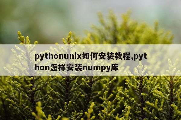 pythonunix如何安装教程,python怎样安装numpy库