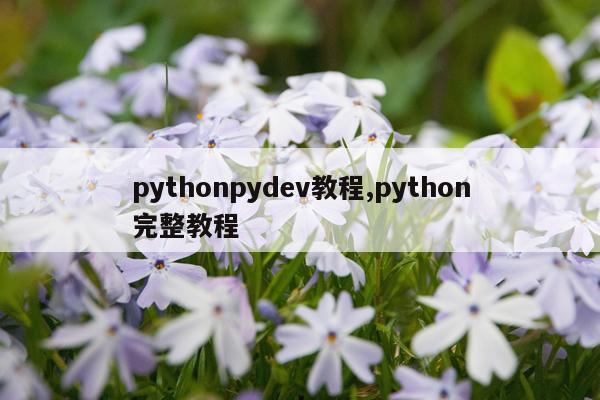 pythonpydev教程,python完整教程