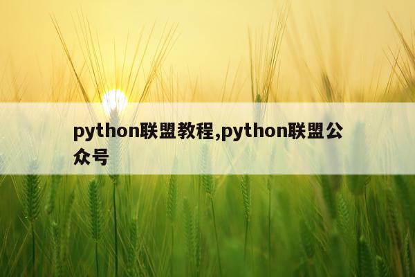 python联盟教程,python联盟公众号