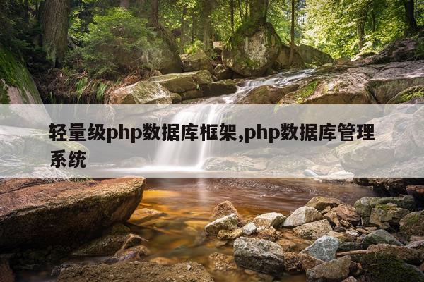 轻量级php数据库框架,php数据库管理系统