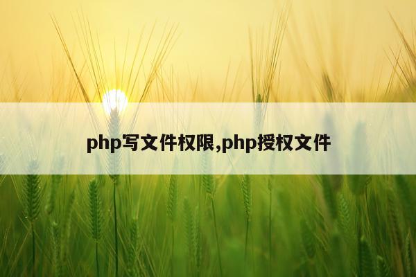 php写文件权限,php授权文件