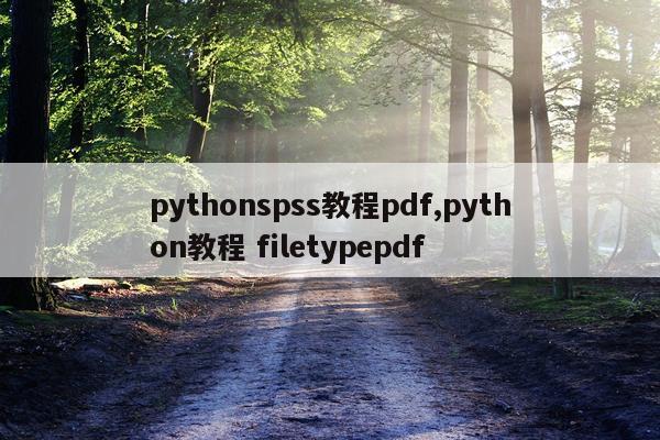 pythonspss教程pdf,python教程 filetypepdf