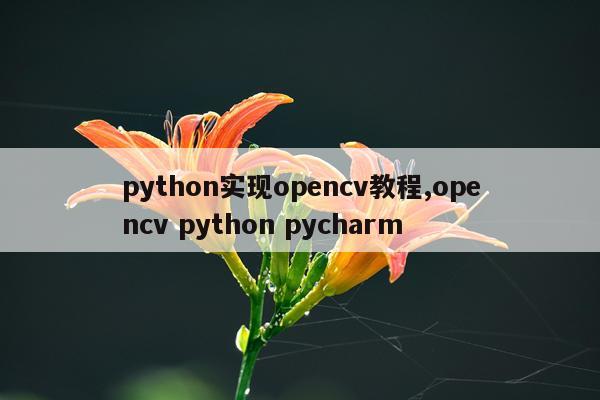 python实现opencv教程,opencv python pycharm
