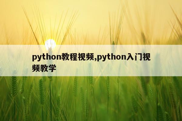 python教程视频,python入门视频教学