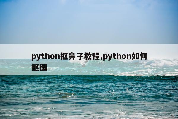python抠鼻子教程,python如何抠图