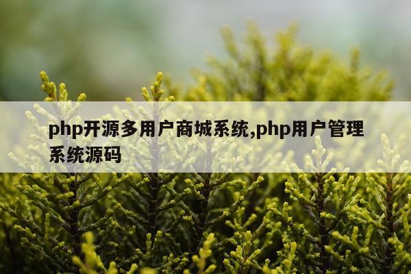 php开源多用户商城系统,php用户管理系统源码