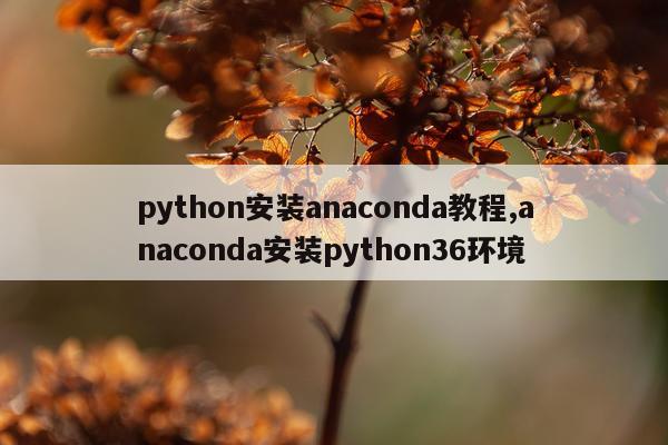 python安装anaconda教程,anaconda安装python36环境