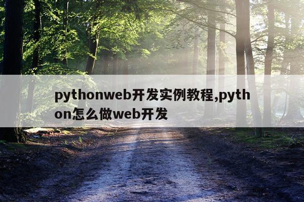pythonweb开发实例教程,python怎么做web开发