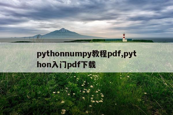 pythonnumpy教程pdf,python入门pdf下载