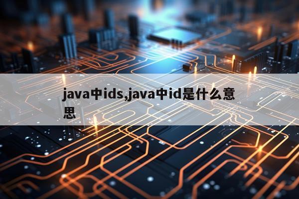 java中ids,java中id是什么意思