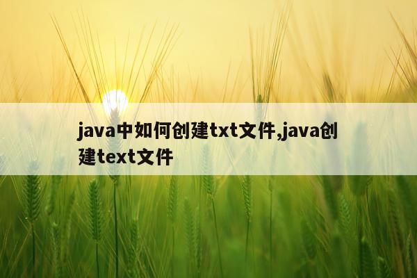java中如何创建txt文件,java创建text文件