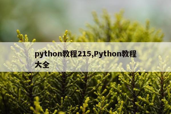 python教程215,Python教程大全