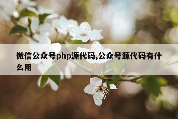 微信公众号php源代码,公众号源代码有什么用