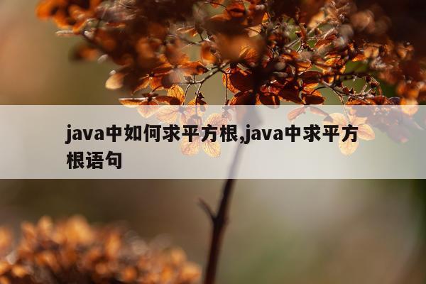 java中如何求平方根,java中求平方根语句