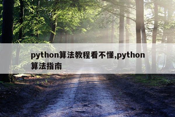 python算法教程看不懂,python算法指南