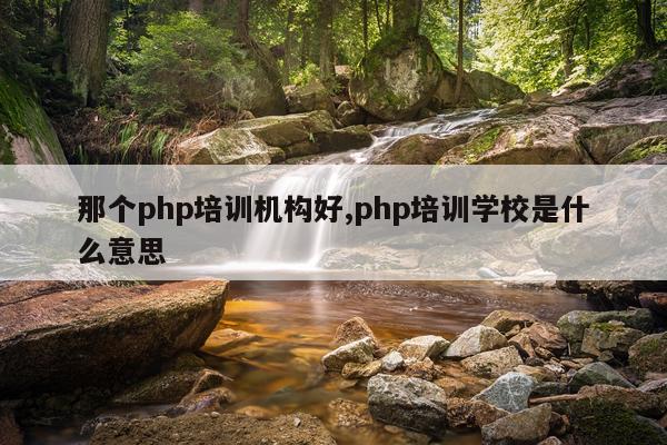 那个php培训机构好,php培训学校是什么意思