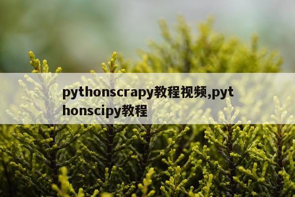 pythonscrapy教程视频,pythonscipy教程