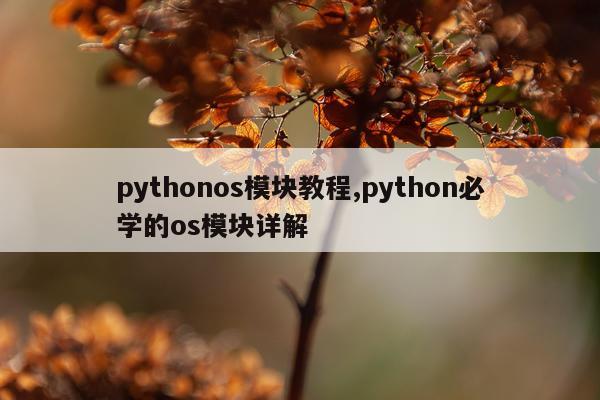pythonos模块教程,python必学的os模块详解