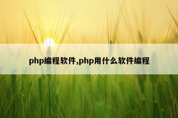 php编程软件,php用什么软件编程