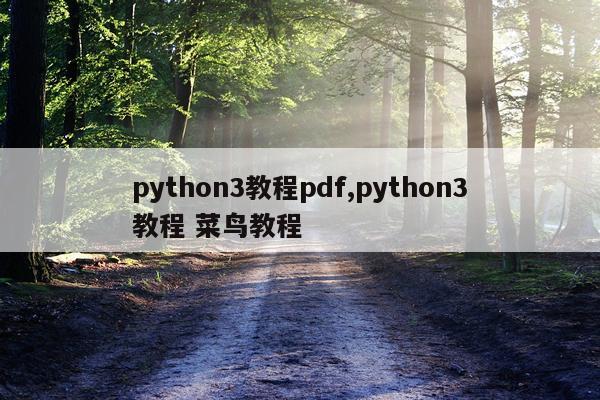 python3教程pdf,python3教程 菜鸟教程