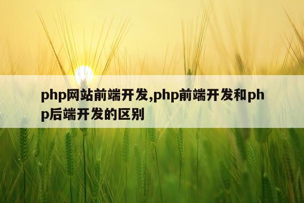 php网站前端开发,php前端开发和php后端开发的区别