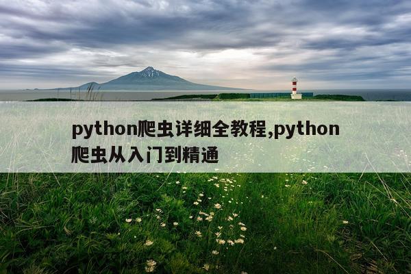 python爬虫详细全教程,python爬虫从入门到精通