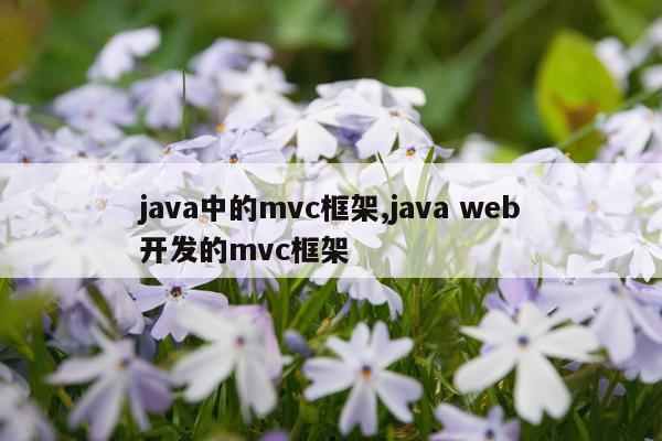 java中的mvc框架,java web开发的mvc框架