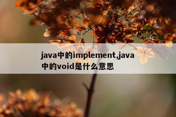 java中的implement,java中的void是什么意思