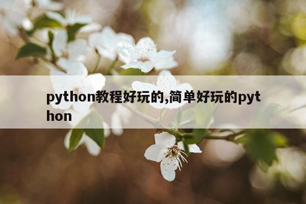 python教程好玩的,简单好玩的python