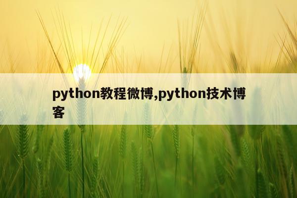 python教程微博,python技术博客