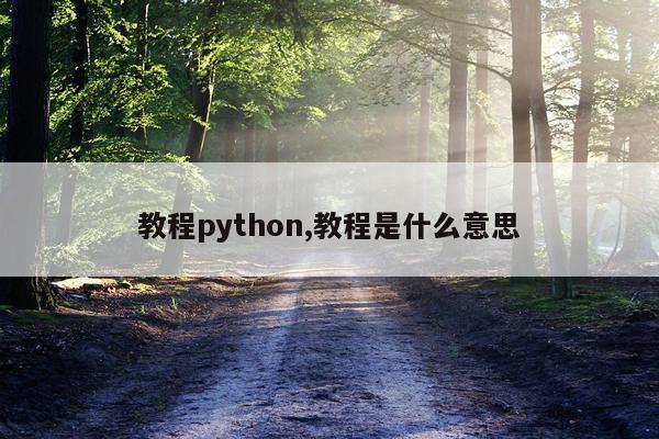 教程python,教程是什么意思