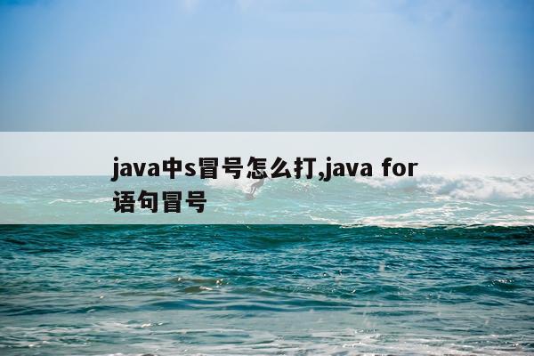 java中s冒号怎么打,java for语句冒号