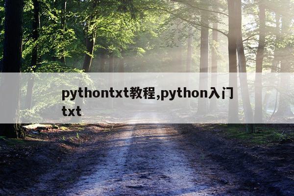 pythontxt教程,python入门txt