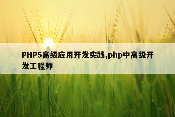 PHP5高级应用开发实践,php中高级开发工程师