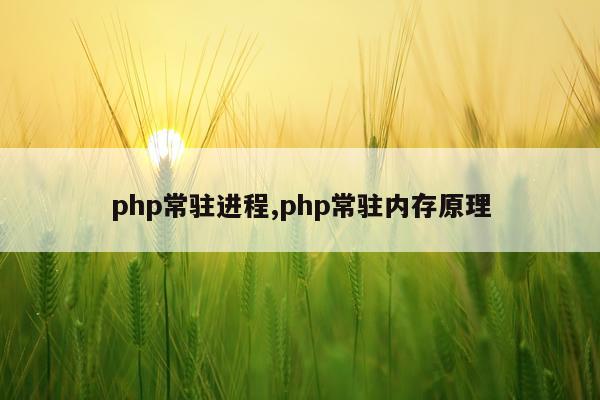 php常驻进程,php常驻内存原理