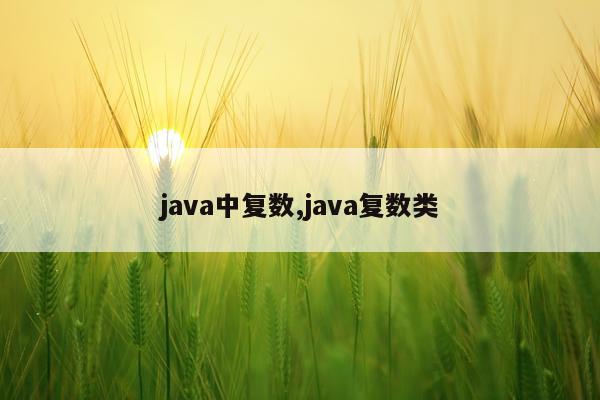 java中复数,java复数类