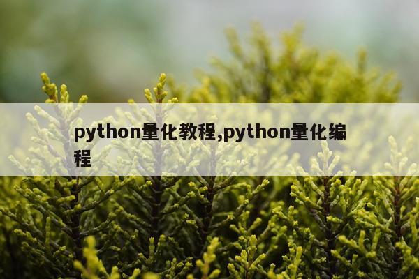 python量化教程,python量化编程