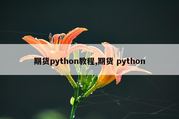 期货python教程,期货 python