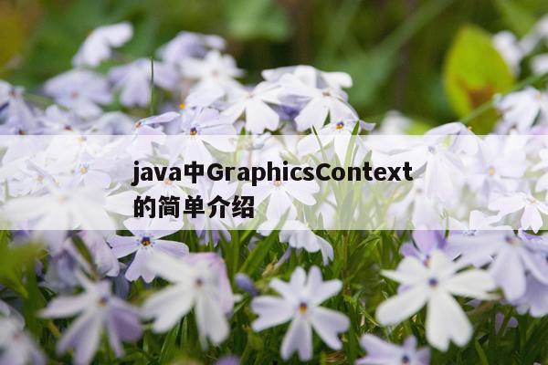 java中GraphicsContext的简单介绍