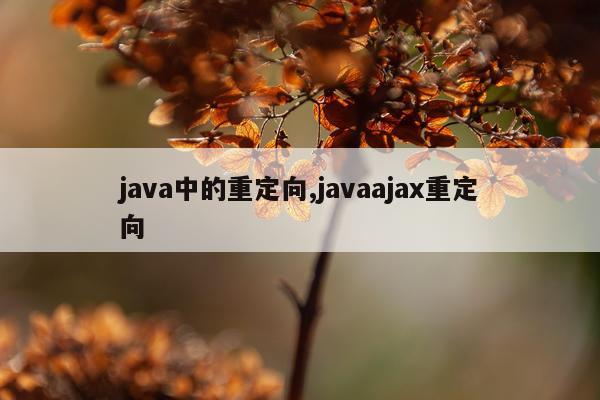 java中的重定向,javaajax重定向
