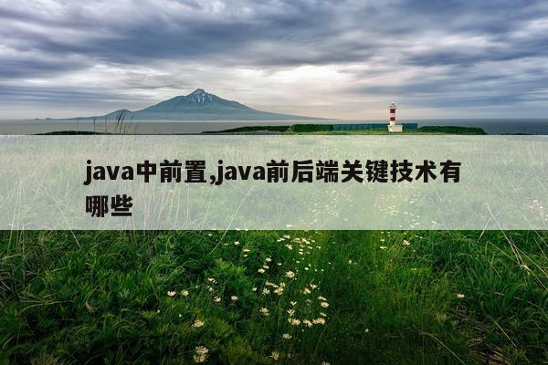 java中前置,java前后端关键技术有哪些