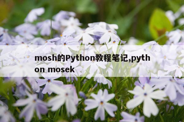 mosh的Python教程笔记,python mosek