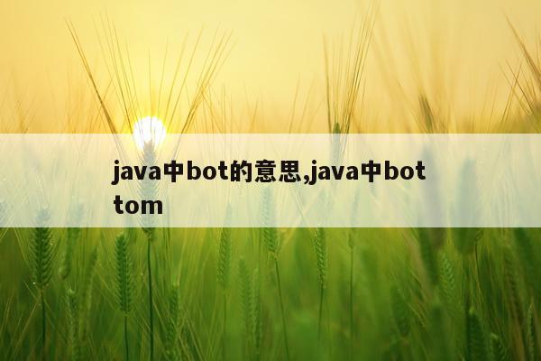 java中bot的意思,java中bottom