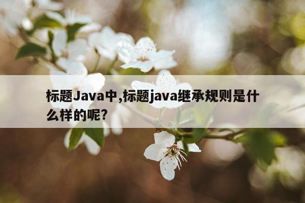 标题Java中,标题java继承规则是什么样的呢?