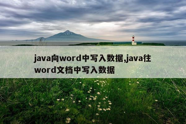 java向word中写入数据,java往word文档中写入数据
