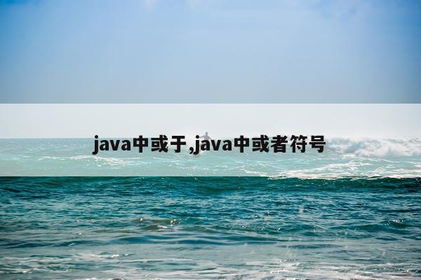 java中或于,java中或者符号