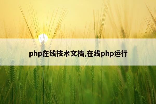 php在线技术文档,在线php运行